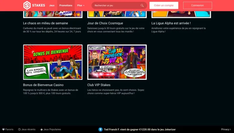 Avantages du programme VIP Stakes777