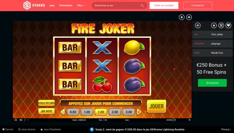 Sélection des meilleurs jeux du casino stakes 777