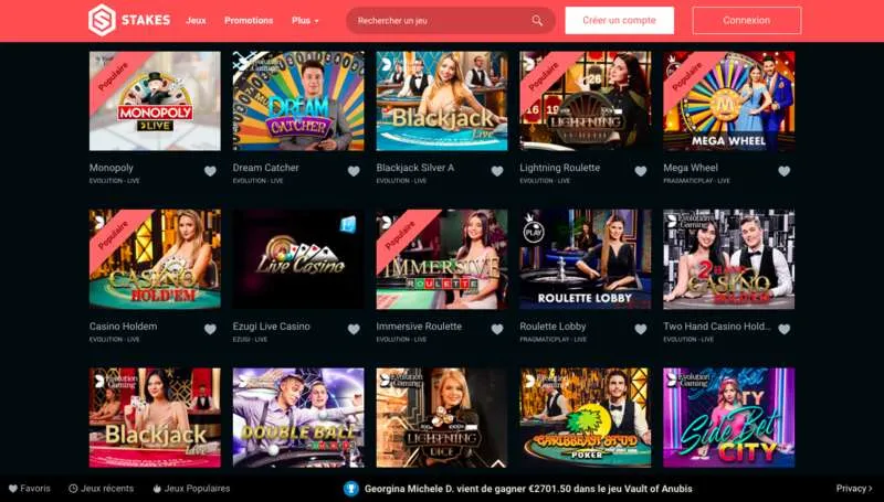 Résumé sur les jeux du casino stakes 777